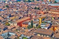 The old housing of Brescia from Cidneo Hill, Italy