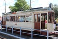 Old HTM tram build in 1920 named HAWA which is restaurated and used for museum travels in The Hague.