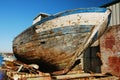 Old hull, ship wreck. Royalty Free Stock Photo