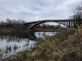 Old `humpbacked` bridge in the Kirovsky district of Kazan, Russia.