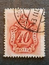 old Hungarian stamp 1943 edition with post symbols