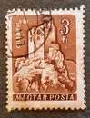 Old Hungarian stamp 1960 with the image of Csesznek Castle Royalty Free Stock Photo