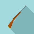 Old hunting rifle icon, flat style Royalty Free Stock Photo