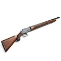 Old hunting rifle isolated on white background,   illustration with clipping path Royalty Free Stock Photo