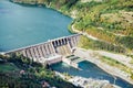 Hydroelectric power plant Perucac on Drina river. Royalty Free Stock Photo