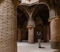 Old hypostyle hall of Jameh or Jame Mosque, Iran`s oldest mosque in Isfahan