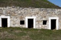 Old Icelandic stone house. Windows in an old stone house. Royalty Free Stock Photo