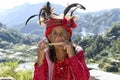 Old ifugao woman rice terraces philippines