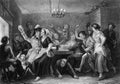 Old Illustration of Eighteenth Century Tavern Scene Royalty Free Stock Photo