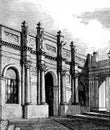 Old Illustration of Historic Bank Building of Capital City