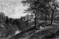 Old Illustration of Historic Landscape of Lowland Scotland Royalty Free Stock Photo