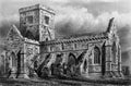 Old Illustration of Historic Scottish Abbey