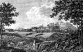 Old Illustration of Historic Scottish City Landscape Royalty Free Stock Photo