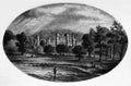 Old Illustration of Historic Scottish House Landscape Royalty Free Stock Photo