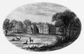 Old Illustration of Historic Scottish Mansion Landscape Royalty Free Stock Photo