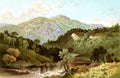 Old Illustration of Picturesque Loch Scene of Central Scotland Royalty Free Stock Photo