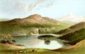 Old Illustration of Picturesque Loch Scene of Central Scotland