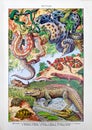 Old illustration about reptiles