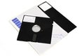 Old 5.25 and 8 inch floppy disks isolated on white background Royalty Free Stock Photo