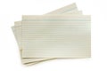 Old Index Cards Isolated on White with Soft Shadow Royalty Free Stock Photo