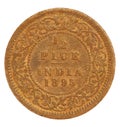 Old Indian Half Pice Coin of 1895