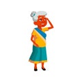 old indian lady laughing from friend joke cartoon vector Royalty Free Stock Photo