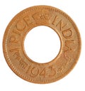 Old Indian One Pice Coin of 1943