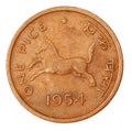 Old Indian One Pice Coin of 1954