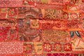 Old Indian patchwork carpet. Rajasthan, India Royalty Free Stock Photo