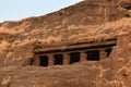 Old Indian sculpture made in rock caves Buddhist time 2000 years back Karla caves