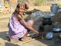 Old indian tribal woman in the tribal village