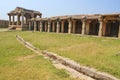 Old indian Water canal system in Hajara Ramappa temple, Hampi