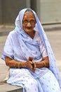 Old Indian woman. Photographing October 25, 2015 in Ahmedabad, India