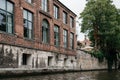 Old industrial brick building in the medieval city of Bruges