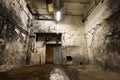 Old industrial building, basement with little light