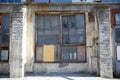 Old industrial building with broken glass window Royalty Free Stock Photo