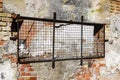 Old industrial building ruin with damaged brick wall Royalty Free Stock Photo