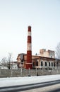 The old industrial building in the village of Karmanovo. Smolensk region.