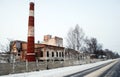 The old industrial building in the village of Karmanovo. Smolensk region.