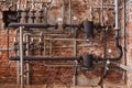 Old industrial heating system Royalty Free Stock Photo