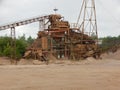 Old industrial plant for mining gravel