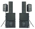 Old industrial powerful stage sound speakers isolated over white Royalty Free Stock Photo