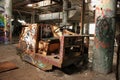 Old industrial sweeper machine in abandoned factory Royalty Free Stock Photo