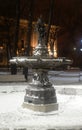 Old inoperative fountain at winter Royalty Free Stock Photo