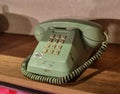 Vintage Telephone DKI Japanese Button Phone Home Station Retro Telecommunication Antique Collectible Ancient Communication Royalty Free Stock Photo