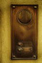 Old intercom on home exterior. Royalty Free Stock Photo