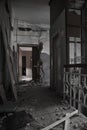 The old interior of an abandoned house. Royalty Free Stock Photo