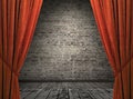 Old interior with curtains Royalty Free Stock Photo