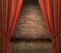 Old interior with curtains Royalty Free Stock Photo