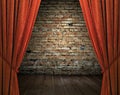 Old interior with curtains Royalty Free Stock Photo